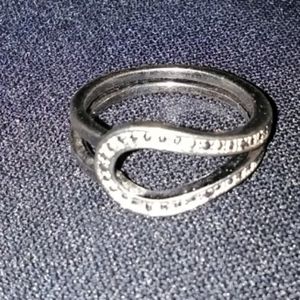 NVC Silver Plated Textured Loop Ring
